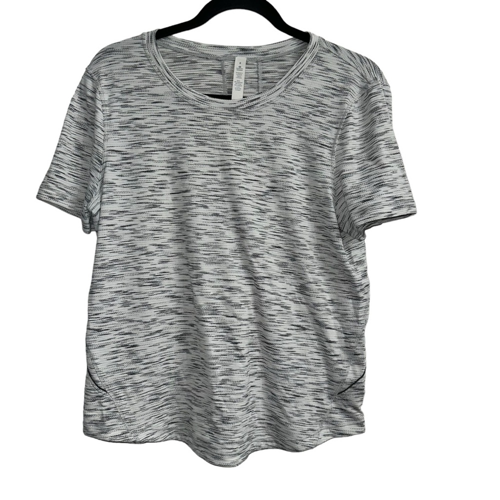 Lululemon Meant To Move Tee Tiger Space Dye Black White Size 8 - Picture 6 of 6